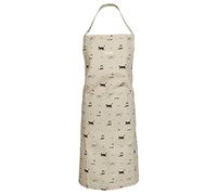 Sophie Allport Purrfect Unisex Adult Apron with Adjustable Neck Strap and Front Pocket. Made with 100% Cotton