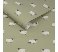 Sophie Allport Sheep Mossbank Green Wallpaper