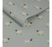 Sophie Allport Sheep Witham Blue Wallpaper