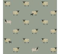 Sophie Allport Sheep Witham Blue Wallpaper