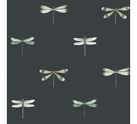Sophie Allport Watercolour Dragonfly Oundle Navy Wallpaper