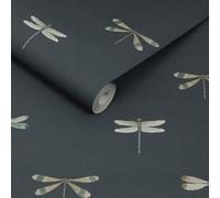 Sophie Allport Watercolour Dragonfly Oundle Navy Wallpaper