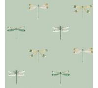 Sophie Allport Watercolour Dragonfly Pale Sprig Wallpaper