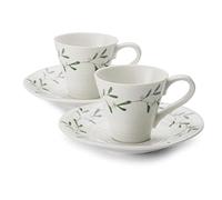 Sophie Conran Mistletoe Set Of 2 Espresso Cups & Saucers