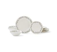 Sophie Conran Lavandula Floral Porcelain Dinnerware 12 Piece Set - White A