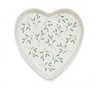 Sophie Conran Mistletoe Patterned Heart Baking Dish, 28cm