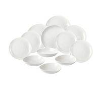Portmeirion Home & Gifts CPW78880-XPM 12 Piece Coupe Set, Porcelain, White, 27.9 x 27.9 x 2.5 cm