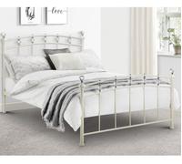 Sophie - Double - High Foot-End Metal Bed - White - Metal - 4ft6 - Happy Beds