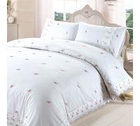 SOPHIE FLORAL DUVET COVER SET - CREAM WHITE - SINGLE DOUBLE KING SUPER KING