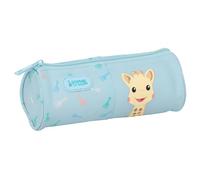 SOPHIE LA GIRAFE DREAMS - Round Pencil Case Easy Cleaning, Children's Pencil Case, Ideal for School Age Children, Comfortable and Versatile, Quality and Resistance, 20 x 7 x 7 cm, light blue, M