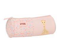 SOPHIE LA GIRAFE JOY - Round Pencil Case Easy Cleaning, Children's Pencil Case, Ideal for School Age Children, Comfortable and Versatile, Quality and Resistance, 20 x 7 x 7 cm, Pastel Salmon, M