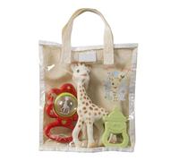 Sophie la Girafe Newborn Essentials Baby Gift Bag Containing 3 Baby Toys, Sophie the Giraffe Teething Toy, Teething Ring and Baby Rattle Toy, Suitable