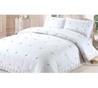 Sophie Lace Trim Duvet Set: White/ Super King