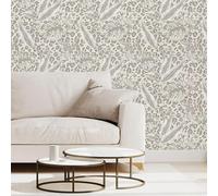SOPHIE LAURENCE Beige Grey Tropical Animal Print Wallpaper Metallic Silver Leopard Spots Feature Wall Hallway Bedroom Bathroom 10m x 0.53 m