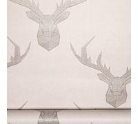 SOPHIE LAURENCE Beige Stag Wallpaper Silver Glitter Shimmer Off White Grey Feature Wall Lounge Hallway Bedroom Bathroom 10m x 0.53 m