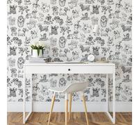 Sophie Laurence Black White Dog Wallpaper Fun Quirky Pooches Feature Wall