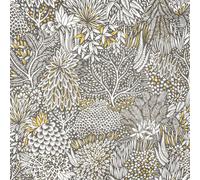 Sophie Laurence Black & White Tropical Wallpaper Floral Jungle Textured Vinyl Paste The Wall Feature