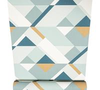 SOPHIE LAURENCE Blue Brown Geometric Wallpaper White Textured Thick Vinyl Feature Wall Modern