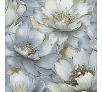 Sophie Laurence Blue Floral Wallpaper 3D Effect Metallic Shimmer Feature Wall Living Room Study 10M Roll