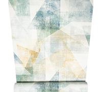 SOPHIE LAURENCE Blue Yellow Wallpaper Geometric White Green Textured Thick Vinyl Feature Modern