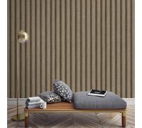Sophie Laurence Brown Bronze Stripe Wallpaper Metallic Shimmer Textured Thick Vinyl Free Match Feature Wall
