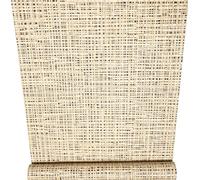 SOPHIE LAURENCE Brown Weave Effect Vinyl Wallpaper - Black Textured Thick Feature Wall Covering for Living Room, Bedroom, Hallway (53 cm × 10.05 m)