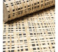 Sophie Laurence Brown Weave Effect Wallpaper Black Textured Thick Feature Wall Lounge Bedroom