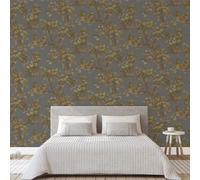 Sophie Laurence Charcoal Floral Wallpaper Acer Tree Leaves Textured Vinyl Paste The Wall Feature