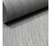 SOPHIE LAURENCE Charcoal Grey Metallic Wallpaper - Silver Shimmer Effect, Luxury Plain Vinyl, Paste The Wall, Textured Modern Wall Covering for Living Room, Bedroom, Hallway, Office 10m x 0.53cm