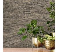 SOPHIE LAURENCE Charcoal Metallic Wave Wallpaper - Brown Textured Gold Metallic Finish | Heavy-Duty Feature Wall Wallpaper Roll 10m Bedroom Hallway Living Room