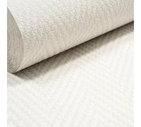 SOPHIE LAURENCE Cream Geometric Herringbone Chevron Textured Wallpaper Woven Textile Effect Free Match Non-Woven Vinyl Paste The Wall 10m x 0.53m Full Roll Hallyway Feature Bedroom Vinyl