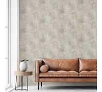 Sophie Laurence Cream Grey Gold Metallic Wallpaper Shimmer Stone Plaster Effect Flat Feature 10M Roll Paste The Paper