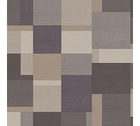 SOPHIE LAURENCE Cubico Squares Rectangles Vinyl Non Woven Geometric Charcoal Grey Wallpaper for Living Room