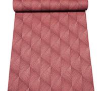 Sophie Laurence Deep Red Geometric Wallpaper 3D Effect Gold Metallic Shimmer Textured Thick Paste The Wall Vinyl