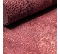 SOPHIE LAURENCE Deep Red Geometric Wallpaper - 3D Effect Textured Heavyweight Thick Vinyl, Gold Metallic Shimmer, Paste The Wall Feature Wall Covering for Living Room, Bedroom & Hallway, 10m x 0.53m
