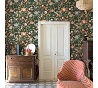 Sophie Laurence Emerald Green Floral Wallpaper Curious Creatures Feature Wall Lounge Bedroom