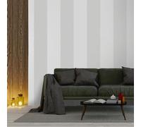 SOPHIE LAURENCE Gelena Grey Silver Stripe Wallpaper, Metallic Glitter Effect, Textured Geometric, Non-Pasted, Strippable - Sample (0.53m x 10.05m)