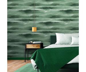 Sophie Laurence Green Horizon Textured Wallpaper Abstract Watercolour Style Pattern Feature Wall