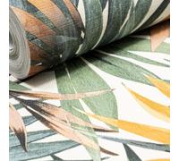 SOPHIE LAURENCE Green Tropical Leaf Wallpaper - Textured Vinyl, Paste The Wall Feature Wall Covering for Living Room, Bedroom & Hallway, 10m x 0.53m