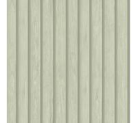SOPHIE LAURENCE Green Wood Panel Slat Wallpaper Realistic 3D Effect Wallpaper