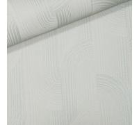 SOPHIE LAURENCE Grey and Silver Metallic Geometric Pattern Textured Vinyl Slightly Imperfect Wallpaper - Paste The Wall, Washable for Bedroom, Living Room (Full Roll)