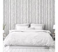 SOPHIE LAURENCE Grey and White Trees Wallpaper - Flat Finish, Spongeable, Wet Removable, Paste The Paper for Living Room, Bedroom, Feature Wall (Full Roll)