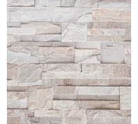 Sophie Laurence Grey Beige Textured Wallpaper Rustic Realistic Stone Brick Wall Effect 325452