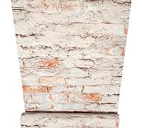 SOPHIE LAURENCE Grey Blue 3D Brick Effect Wallpaper - Textured Vinyl Feature Wall Covering for Lounge, Bedroom & Hallway (53 cm × 10.05 m)