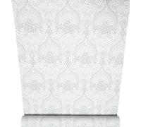 SOPHIE LAURENCE Grey Floral Wallpaper - Smooth Finish Thick Vinyl Feature Wall Roll for Lounge & Bedroom (53 cm × 10.05 m)