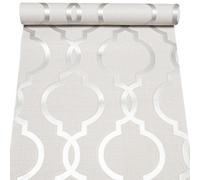 Sophie Laurence Grey Geometric Trellis Wallpaper Silver Glitter Metallic Shimmer Textured