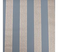 SOPHIE LAURENCE Grey Gold Stripe Wallpaper Glitter Shimmer Paste The Wall Thick Heavy Duty Vinyl Designer Wallpaper for Feature Wall