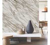 Sophie Laurence Grey Realistic Marble Effect Wallpaper Metallic Shimmer Smooth Finish Feature Wall