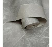 SOPHIE LAURENCE Grey Silver Marble Wallpaper Metallic Geometric Pattern Feature Wall Living Room