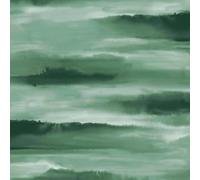 SOPHIE LAURENCE Horizon Green Watercolour Wallpaper - Abstract Textured Emerald Forest Effect | Washable, Paste-The-Paper 10 m Roll